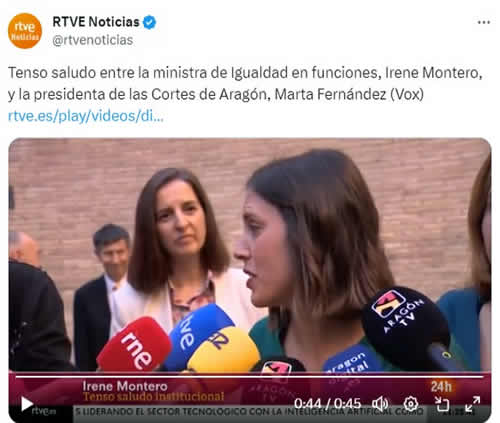 RTVE Irene Montero en Zaragoza