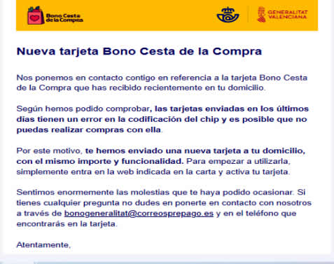 Tarjeta Bono Cesta